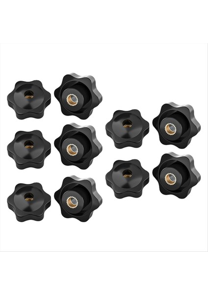 10 Paket Erik-Çiçekli El Sıkılaştırıcı Kauçuk Başlık Fındık Siyah Başparmak Fındık Yıldız Mekanik Başparmak Fındık M10 (Yurt Dışından)