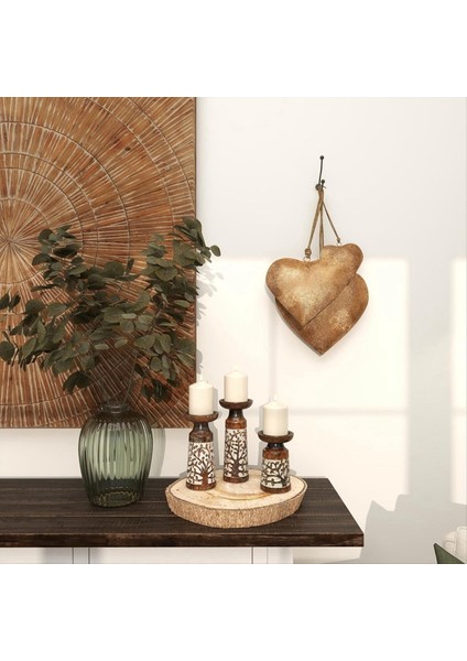 3D Metal Kalp Şeklindeki Dekoratif Çan, Asılı Halat Yaşlı Pirinç Metal Çan (Yurt Dışından) indirimleri