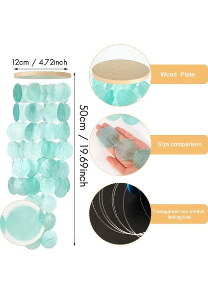 Dışarı Için Rüzgar Çanları - Kabuklar Iç Mekan/dış Mekan Için Rüzgarda Kıyı Tarzı Dekor, Bahçe Dekoru, Kadınlar Için Harika (Yurt Dışından) fiyatları