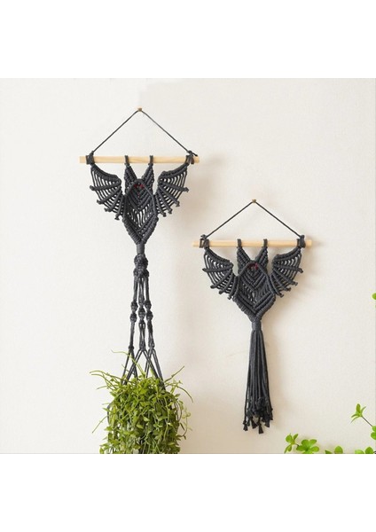 Asılı Goblen Macrame Askı Organizatör Yarasa Şekiş El Dokuma Saksı Ekran Tutucu Duvar Çizim Net Cep, Bej A (Yurt Dışından) fiyatları