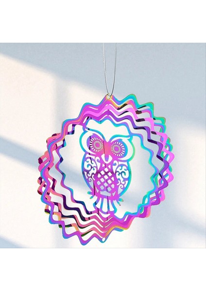 Baykuş Kinetik Gradyan Renk Rüzgar Spinner Heykel 3D Rüzgar Çanları Güneş Yakalayıcı Bakan Top Spiral Kuyruk Stabilizatör (Yurt Dışından) indirimleri