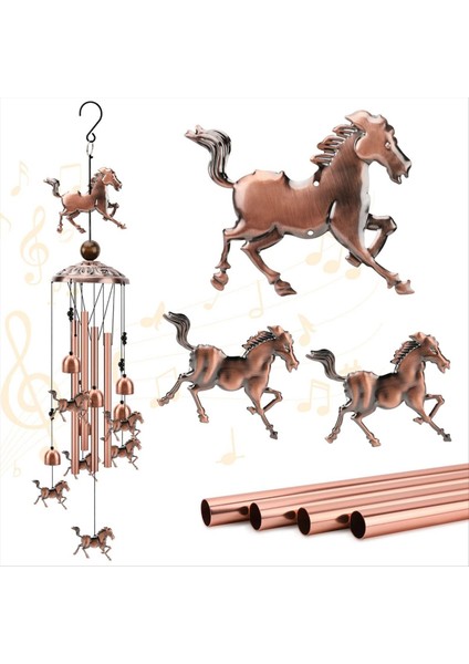 At Rüzgarı Çanları Açık Zootop Bakır Rüzgar Çanları 1 Şanslı Boncuk ile Dekorasyon 4 Alüminyum Tüp 6 Çan Anıtı (Yurt Dışından) fiyatları