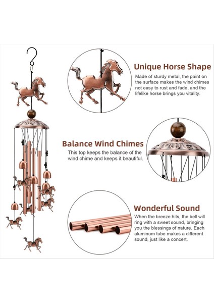 At Rüzgarı Çanları Açık Zootop Bakır Rüzgar Çanları 1 Şanslı Boncuk ile Dekorasyon 4 Alüminyum Tüp 6 Çan Anıtı (Yurt Dışından) modelleri