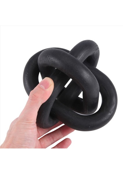 Ahşap Zincir Bağlantı Dekor 3 Bağlantı Ahşap Düğüm Dekor El Oyma Sehpa Dekor Modern Çiftlik Evi Raf Dekor Boho Siyah (Yurt Dışından) fırsatları