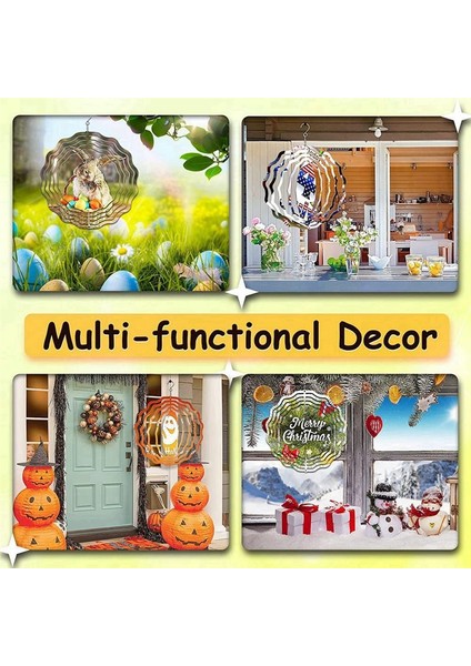 6 Paket 8 Inç Süblimasyon Rüzgar Spinner Boşlukları, 3D Çift Taraflı Süblimasyon Rüzgarla Çalışan Kinetik Heykel Bahçe Bahçesi (Yurt Dışından) indirimleri