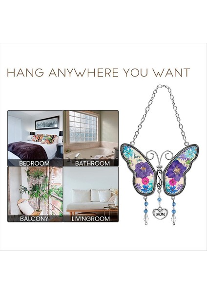 Kelebek Metal Rüzgar Çanları Dekorasyon El Yapımı Bahçe Asılı Kolye Anneler Günü Hediye-A (Yurt Dışından) indirimleri