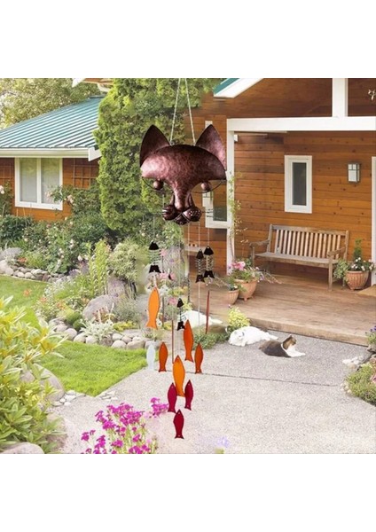 Metal Kedi Balık Rüzgar Çanları Balık Kedi Dökme Demir Rüzgar Çanları Vintage Metal Rüzgar Çanları Açık Hava Yatıştırıcı Melodi Bahçe (Yurt Dışından) fiyatları