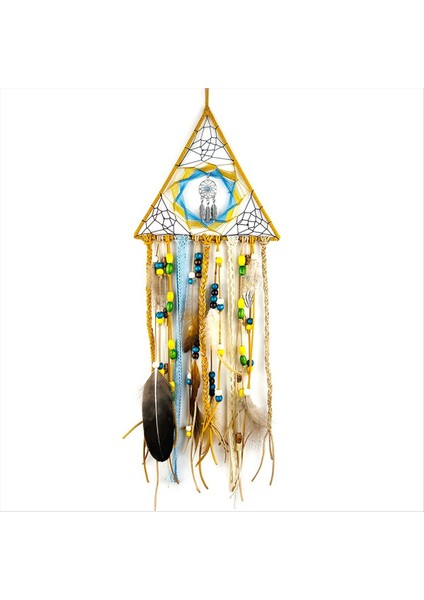 Dream Catcher, Tüy Boncuklu El Yapımı Dreamcatcher Turkuaz Kolye Rüya Catchers Boho Duvar Sanat Asma Dekor-A (Yurt Dışından)