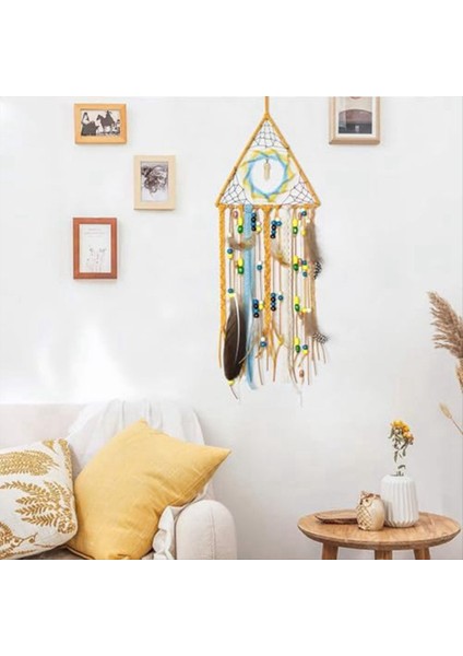 Dream Catcher, Tüy Boncuklu El Yapımı Dreamcatcher Turkuaz Kolye Rüya Catchers Boho Duvar Sanat Asma Dekor-A (Yurt Dışından) modelleri