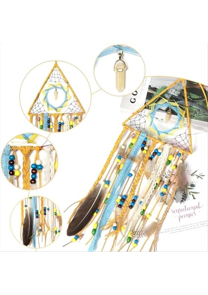 Dream Catcher, Tüy Boncuklu El Yapımı Dreamcatcher Turkuaz Kolye Rüya Catchers Boho Duvar Sanat Asma Dekor-A (Yurt Dışından) fırsatları