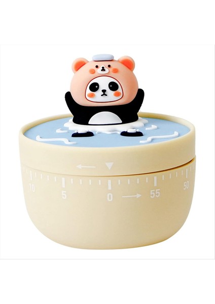 60 dakika. Mekanik Mutfak Zamanlayıcı Panda Banyo Manuel Zamanlayıcı Pişirme Pişirme Zamanlayıcı Çocuklar Sarı (Yurt Dışından)