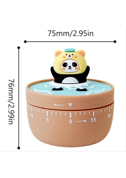 60 dakika. Mekanik Mutfak Zamanlayıcı Panda Banyo Manuel Zamanlayıcı Pişirme Pişirme Zamanlayıcı Çocuklar Sarı (Yurt Dışından) modelleri