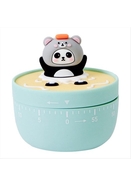60 dakika. Mekanik Mutfak Zamanlayıcı Panda Banyo Manuel Zamanlayıcı Pişirme Pişirme Zamanlayıcı Çocuklar Yeşil (Yurt Dışından)