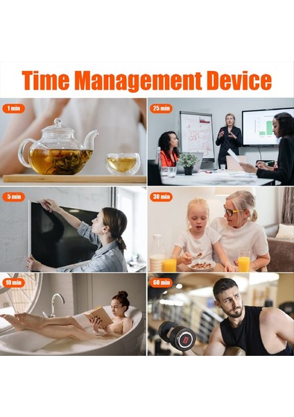 Sessiz ve Alarm Fonksiyonu ile Altıgen Flip Zamanlayıcı - Mutfak Zamanlayıcı Kullanımı Kolay - Zaman Yönetimi Pomodoro Çocuklar İçin Siyah (Yurt Dışından) indirimleri