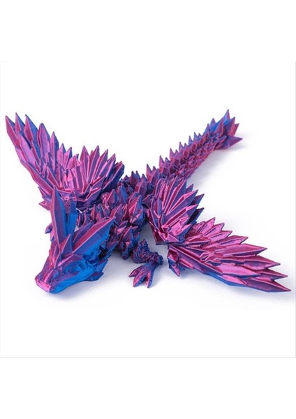 3D Baskılı Taş Ejderha Hediye Gradyan Üst Düzey Figür Çevre Dostu Kristal Ejderha Modaya Gizli Oyuncak Figürü, Mor (Yurt Dışından)