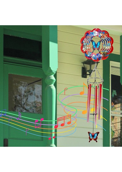 3D Rüzgar Spinner ile Dış Çanlar Için Kelebek Rüzgar (Yurt Dışından)