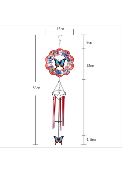 3D Rüzgar Spinner ile Dış Çanlar Için Kelebek Rüzgar (Yurt Dışından) modelleri