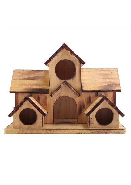 Dış 6 Delikli Ahşap Kuş Evi, Ahşap Kuş Evi Avlu Arka Bahçe Dekorasyonları (Yurt Dışından)