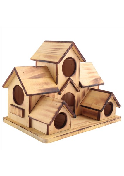 Dış 6 Delikli Ahşap Kuş Evi, Ahşap Kuş Evi Avlu Arka Bahçe Dekorasyonları (Yurt Dışından) fiyatları