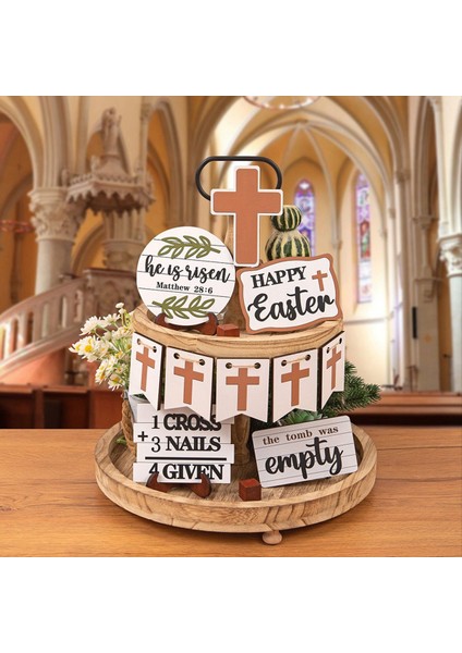 Paskalya Terozlu Tepsi Dekorasyon Seti Beyaz Güvercin Masa Üstü Ahşap Zanaat 2024 Tatil Partisi Malzemeleri Ev Masaüstü Dekoru (Yurt Dışından) modelleri