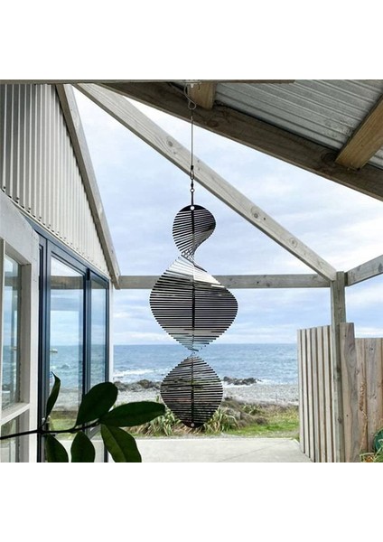 Açık Havada Asılı Dekoratif Spiral Metal Rüzgar Zil, 3D Spiral Rüzgar Zil Bahçesi Arka Bahçe Asılı Dekorasyon (Yurt Dışından) fırsatları