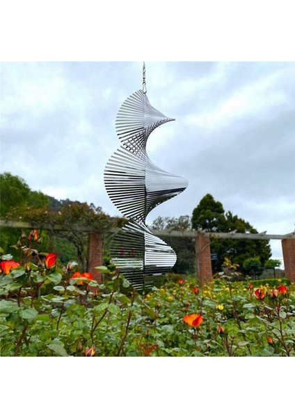 Açık Havada Asılı Dekoratif Spiral Metal Rüzgar Zil, 3D Spiral Rüzgar Zil Bahçesi Arka Bahçe Asılı Dekorasyon (Yurt Dışından) indirimleri