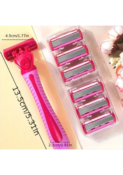 1 Sap + 18 Bıçak/kadın Manuel Jilet 6 Katmanlı Paslanmaz Çelik Sepacılık Tıraş Bıçakları Değiştirilebilir Tıraş Alın (Yurt Dışından) indirimleri