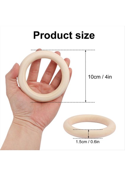 30 Paket Bitmemiş Ahşap Yüzükler Doğal 4 Inç Ahşap Zanaat Halkaları Dıy El Sanatları, Mücevher Yapımı, Makram ve Ev Dekorasyonu Için (Yurt Dışından) modelleri