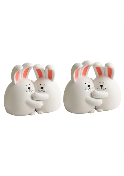 2 Çift Sarılmak Tavşan Kitapçı Tavşan Kitap Standı Hazırlanmış Kitap Uçları Kitapçıları Hayvanlar Hayvan (Yurt Dışından)