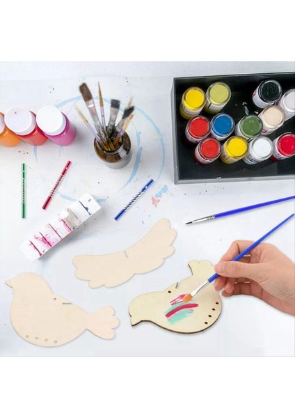 6 Paket 3D Kuş Rüzgar Zanaat Seti Çocuklar Için, Diy Boya ve Ahşap Hayvan El Sanatları Inşa Kızlar/erkekler Için Doğum Günü Hediyeleri Set (Yurt Dışından) modelleri