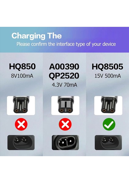 2x 15 V HQ8505 Tip-C Tıraş Makinesi Adaptörü Şarj Dönüştürücü Philips Norelco Tek Bıçak Pro QP6520 QP6530QP6510 B (Yurt Dışından) indirimleri