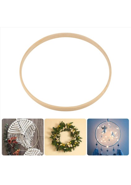 Rüya Bambu Yüzükler, Ahşap Daire Yuvarlak Catcher Dıy Hoop Çiçek Çelenk Evi Bahçe Bitki Dekoru Asma Sepet 15CM (Yurt Dışından) indirimleri