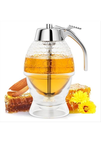 Bal Dağıtıcı Şurup Kavanozu ve Stand Petek Şeklinde Pot Hassas Servis Için Damla Dağıtıcı Yok (Yurt Dışından) modelleri