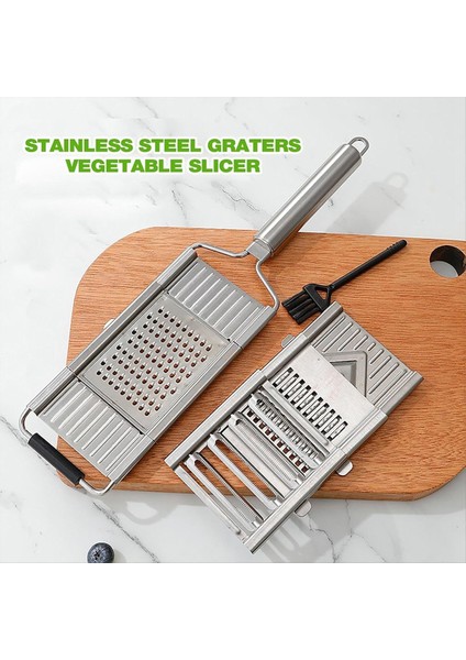 Sebze dilimleyici seti, 4 aradan 1 paslanmaz çelik mutfak dilimleyicisi, değiştirilebilir bıçaklar, çok fonksiyonlu peynir arazileri (Yurt Dışından) fiyatları