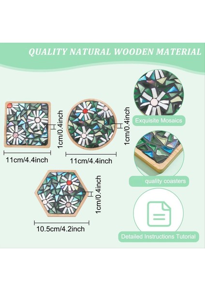 3 Stil Diy Mozaik Zanaat Seti Çiçek Mozaik Bambu Coaster El Yapımı Sanat Ev Dekorasyonu Için Set (Yurt Dışından) modelleri