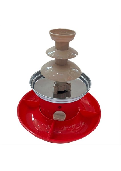 Servis tepsisi dahil çikolata çeşmesi mini fondü seti, sıcak eritme kabı tabanı ile elektrikli 3 katmanlı makine.eu fiş (Yurt Dışından)