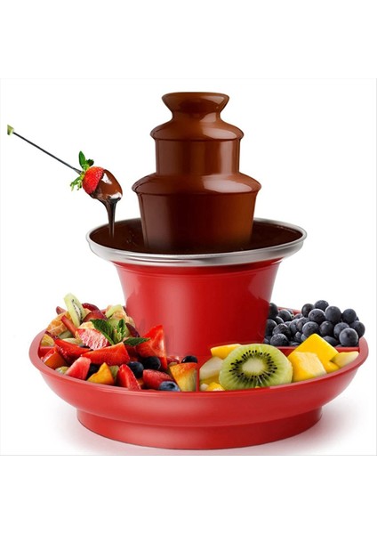Servis tepsisi dahil çikolata çeşmesi mini fondü seti, sıcak eritme kabı tabanı ile elektrikli 3 katmanlı makine.eu fiş (Yurt Dışından) fırsatları