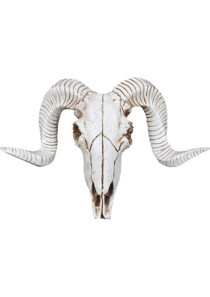 Yaratıcı Reçine Koyun Baş Kafatası Baş Duvar Asma 3D Hayvan Longhorn Heykel Figürinler El Sanatları Boynuzları Ev Dekor Süslemeleri (Yurt Dışından) fırsatları