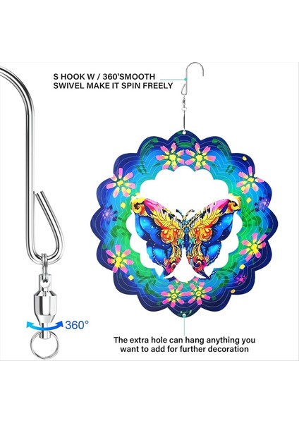 Rüzgar Spinners Açık, Asılı Kelebek Açık Rüzgar Spinner, Metal Rüzgar Spinnerları Veranda Sanat Süslemeleri (Yurt Dışından) fiyatları