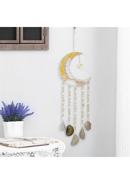 Akik Duvar Asma Renk Gem Rüya Catchers Ev Dekor Odası Pencere Bahçe Rüzgar Çamları Rüya Catcher Taş Duvar Dekor (Yurt Dışından) modelleri