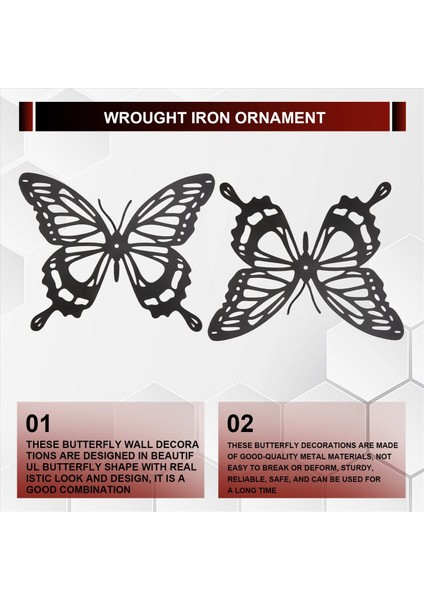 3pcs Kelebek Metal Duvar Dekor Siyah Kelebek Metal Duvar Asılı Dekor Çiftlik Evi Rustik Ev Ofis Yatak Odası Dekor (Yurt Dışından) fırsatları