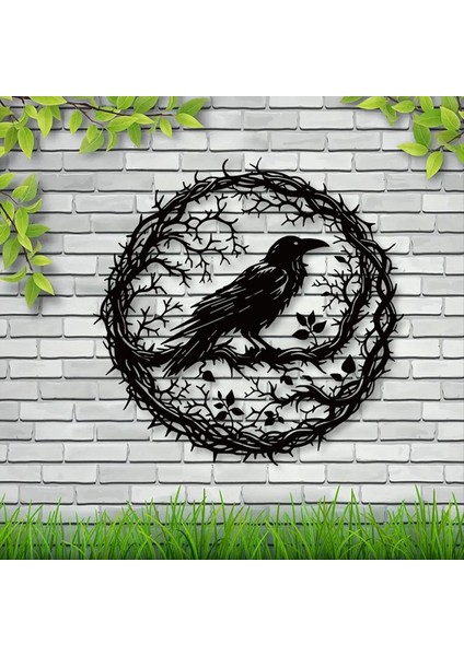 Raven Kuş Metal Duvar Sanatı, Karga Duvar Sanatı Dekor Siyah Kuş Heykel, Bahçe Mutfak Balkonu Için Eşsiz Tasarım Ev Dekoru (Yurt Dışından) modelleri