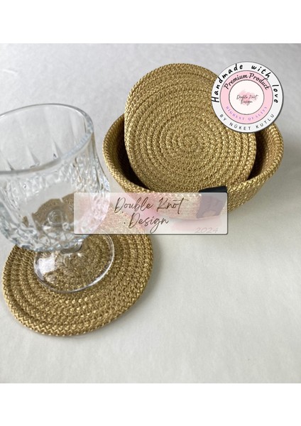 7 Prç Bardak Altlığı Set Tress Supla Jüt Hediyelik