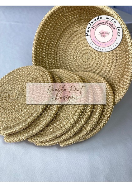 7 Prç Bardak Altlığı Set Tress Supla Jüt Hediyelik modelleri