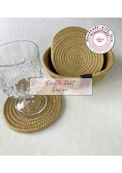 7 Prç Bardak Altlığı Set Tress Supla Jüt Hediyelik