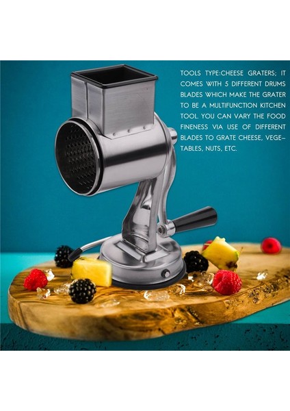 Paslanmaz Çelik Peynir Grater, Döner Kıyıcı, Bitkisel Parçalı Salata Dilimleyici Çok Kullanımlı El Grater 5 Bıçaklar (Yurt Dışından) indirimleri