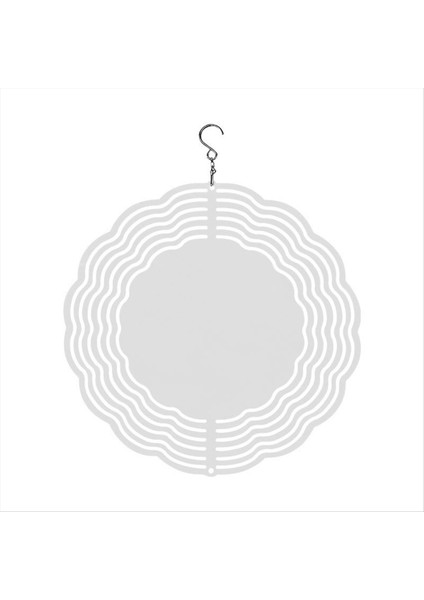 8 Inç Alüminyum Metal Asılı Rüzgar Spinnerları Süblimasyon Boşlukları Bahçe Kapalı Açık Sundurma Dekorasyon Yuvarlak (Yurt Dışından)