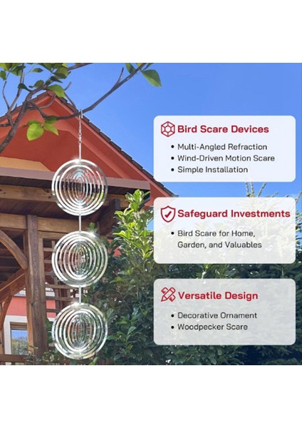 Dışarı Için Kuş Caydırıcıları, Yansıtıcı 3D Paslanmaz Çelik Rüzgar Spinners, Veranda, Bahçeleriniz Için (Yurt Dışından) modelleri
