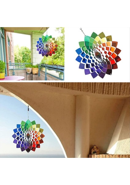 Rüzgar Spinners Açık Paslanmaz Çelik Rüzgar Spinners Renkal Rüzgar Zil Süsleri Bahçe Asma Dekorasyon (Yurt Dışından) modelleri
