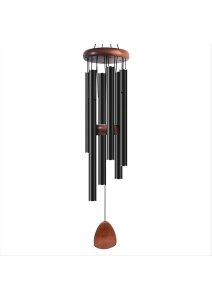 Siyah Metal Windchime Alüminyum Rüzgar Çantası Rüzgar Çanları 6 Çubuk Çanlar Ev Dekorasyon Zanaat Açık Bahçe Veranda (Yurt Dışından)